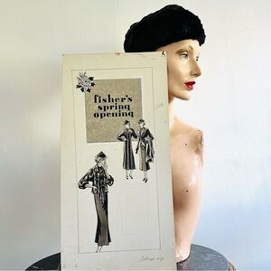 Antique Fashion Illustration 1930s/40s Fisher’s Department Store Tacoma WA